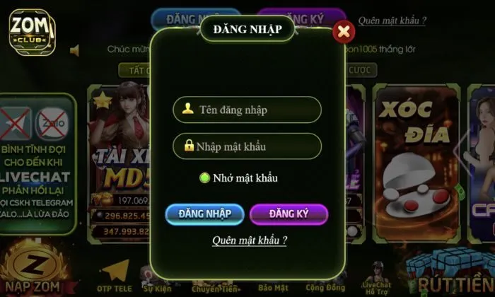Tải Zomclub apk Chi tiết các bước đăng nhập để trải nghiệm dịch vụ tại cổng game
